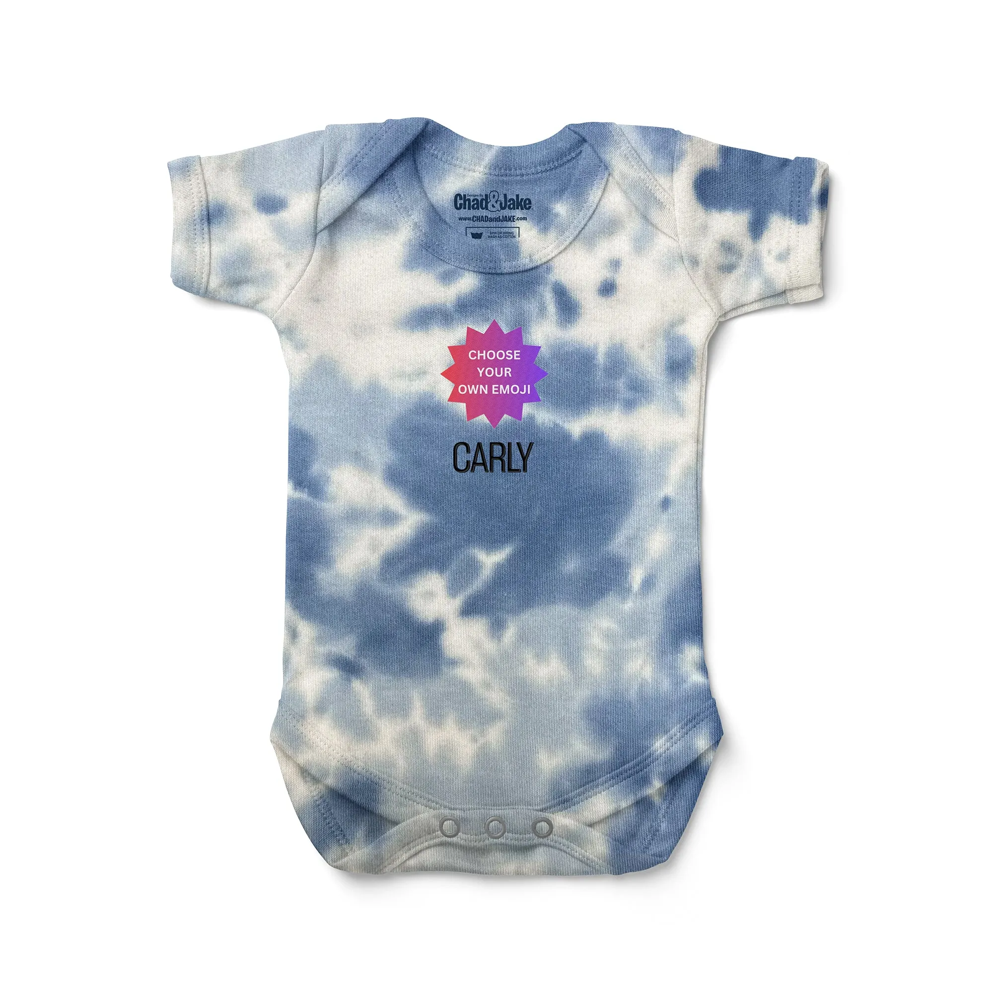 Personalized Choose Your Own Emoji Tie Dye Bodysuit