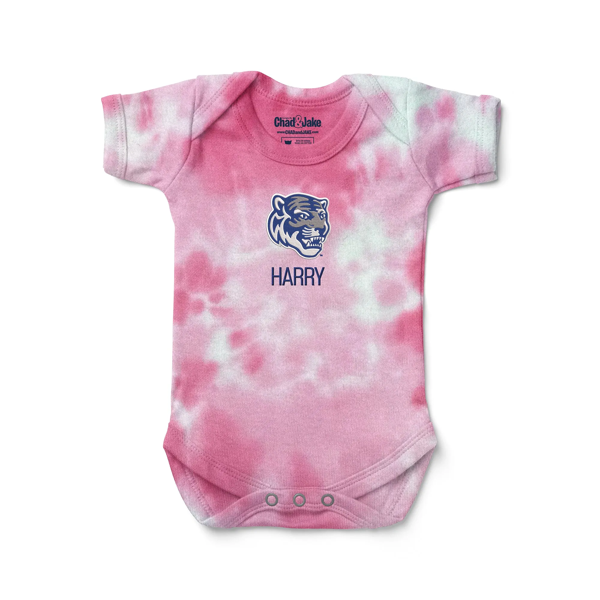 Personalized Memphis Tigers Tiger Head Tie Dye Bodysuit