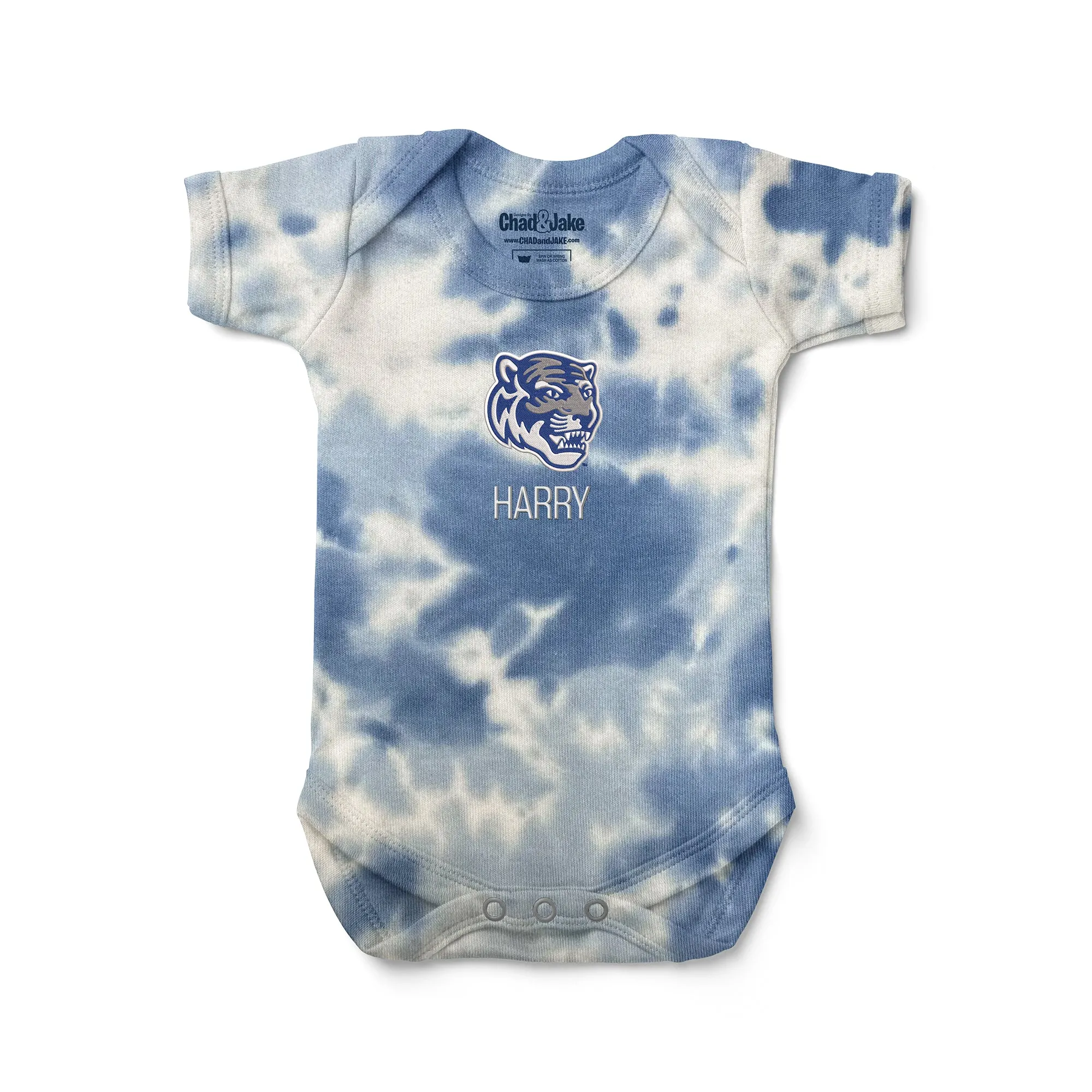 Personalized Memphis Tigers Tiger Head Tie Dye Bodysuit