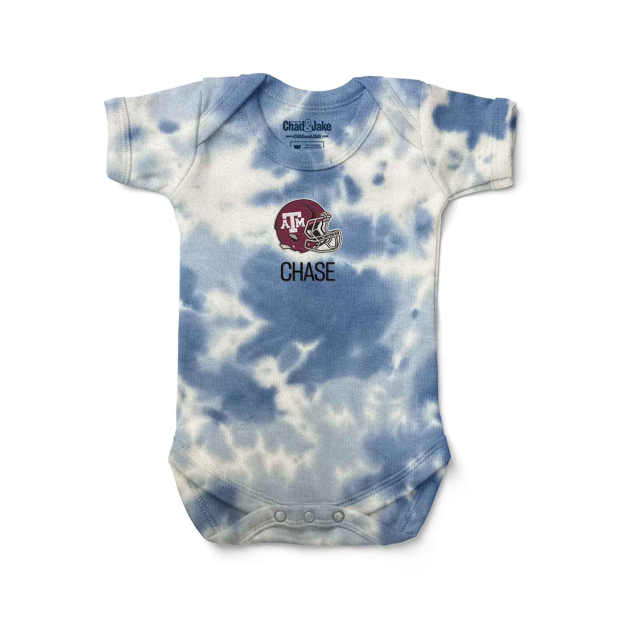 Personalized Texas A&M Aggies Helmet Tie Dye Bodysuit