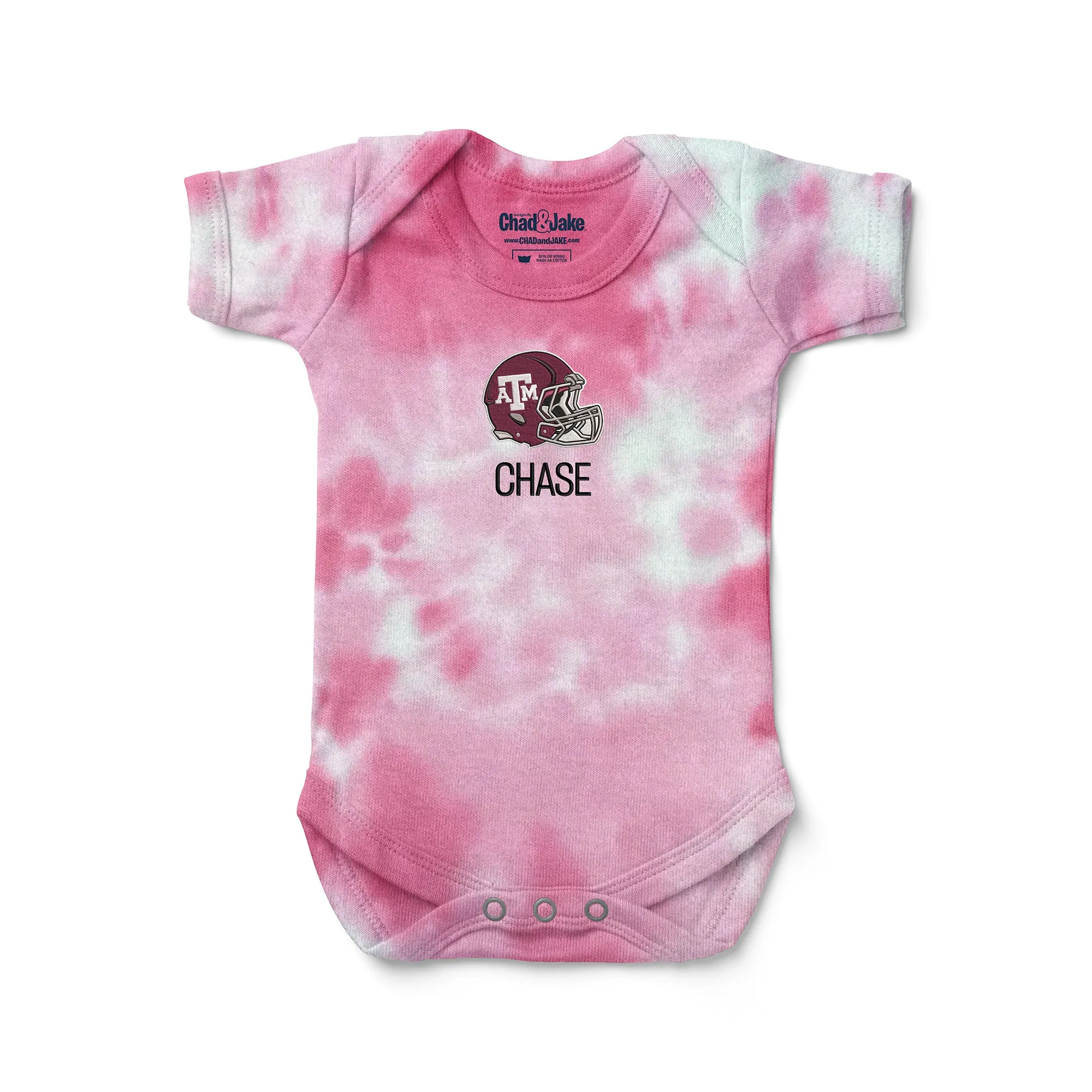 Personalized Texas A&M Aggies Helmet Tie Dye Bodysuit