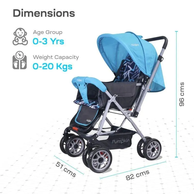 R for Rabbit Kiddie Kingdom Stroller- Blue Black