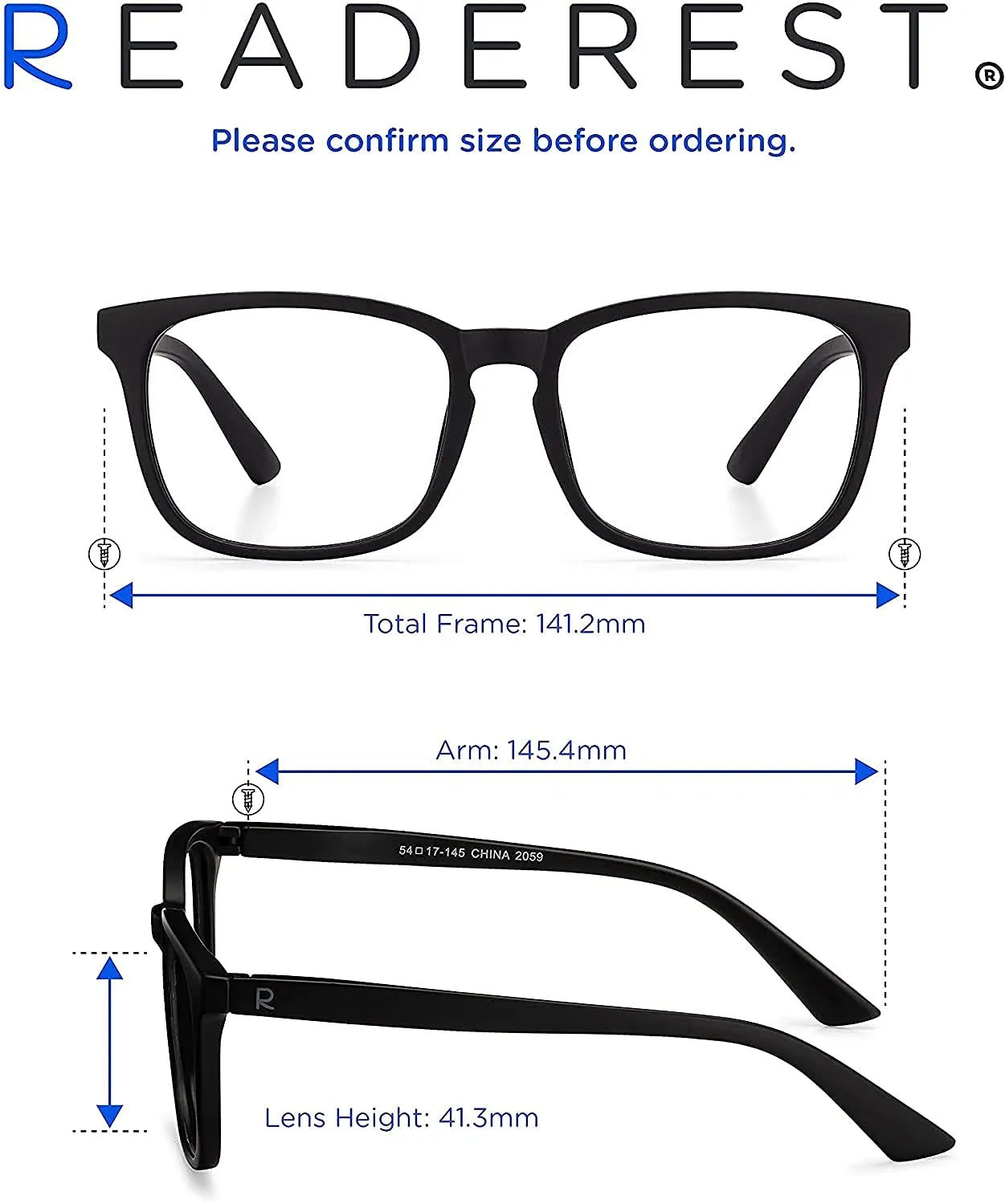 Readerest blue-light-blocking-reading-glasses-black-2-75-magnification