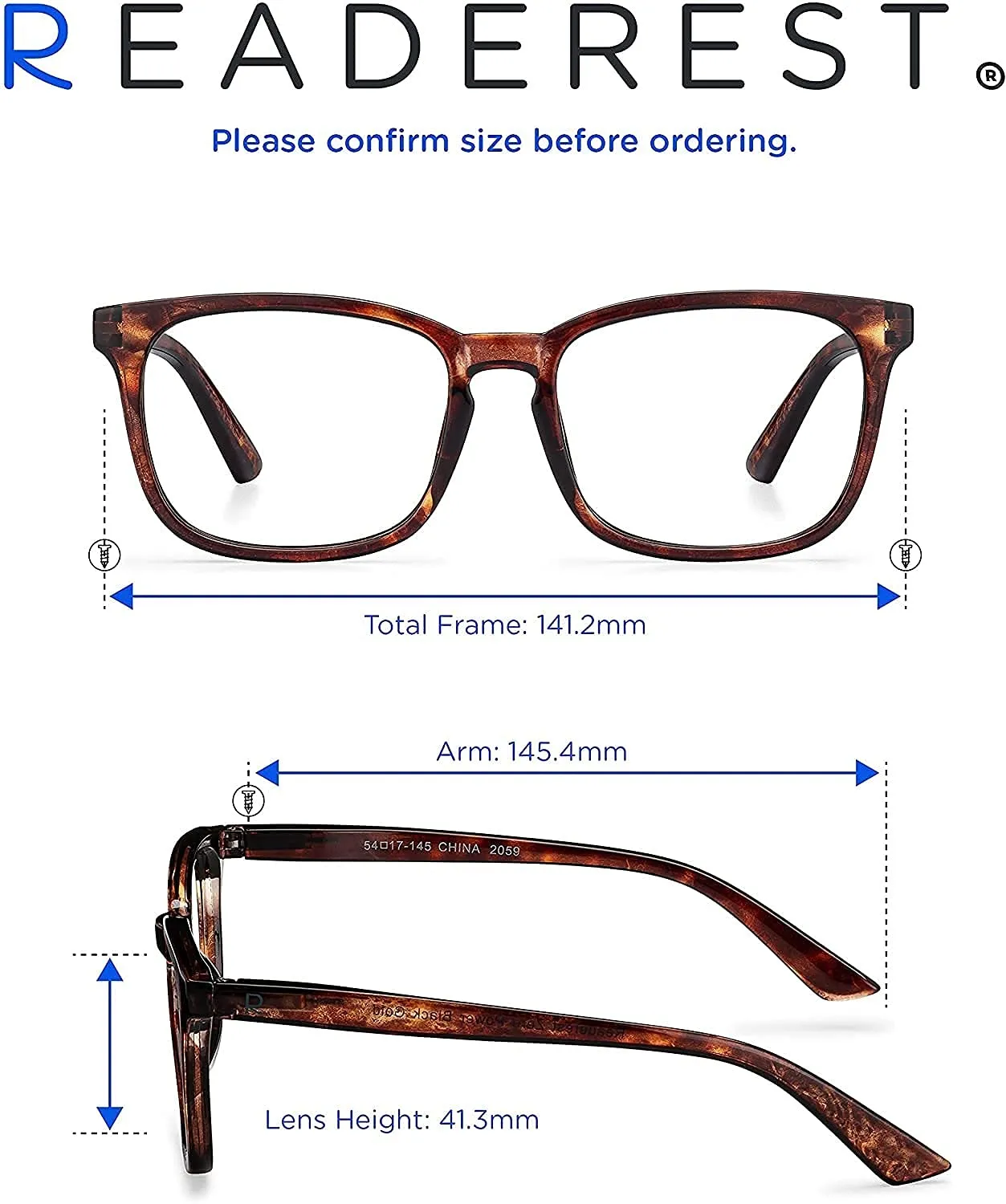 Readerest Blue Light Blocking Reading Glasses (Bourbon Tortoise, 0.25 Magnification