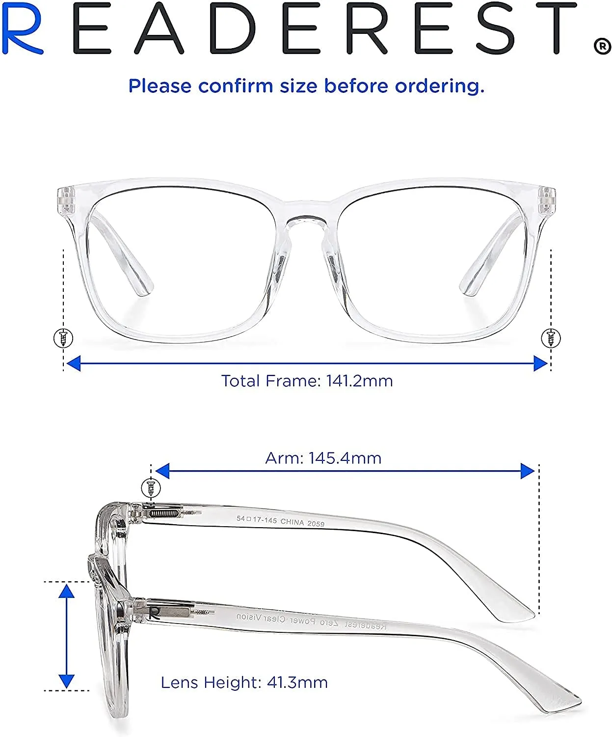 Readerest blue-light-blocking-reading-glasses-clear-3-75-magnification