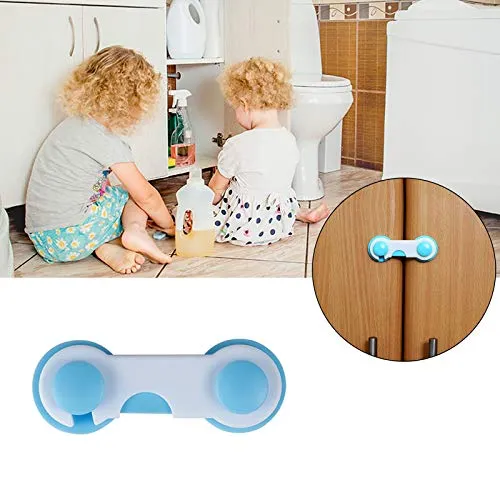 Safe-O-Kid- Cabinet Lock for Child Safety- Blue (Pack of 1)