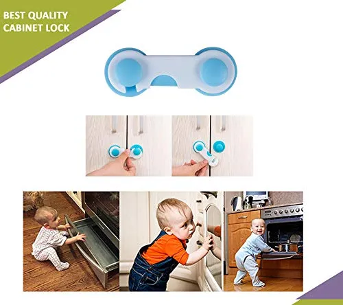 Safe-O-Kid- Cabinet Lock for Child Safety- Blue (Pack of 1)