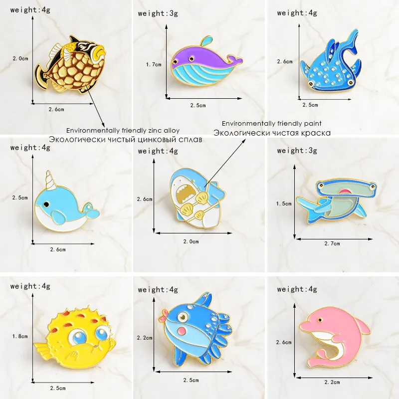 Sea Creatures Pins