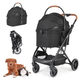 T6 Luxury Pet Stroller for Medium Dog Under 66lbs