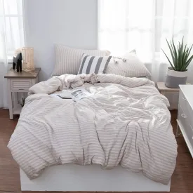 The Loft Beige Stripe Bed Set