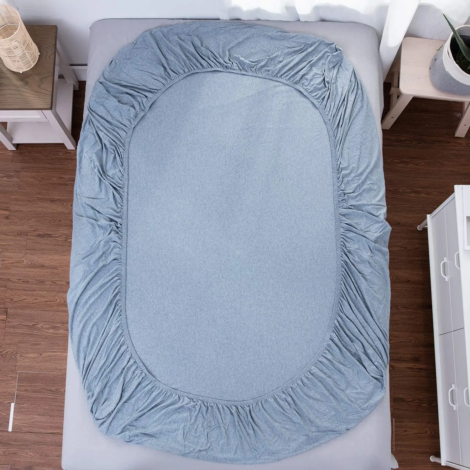 The Loft Blue Fitted Sheet Set