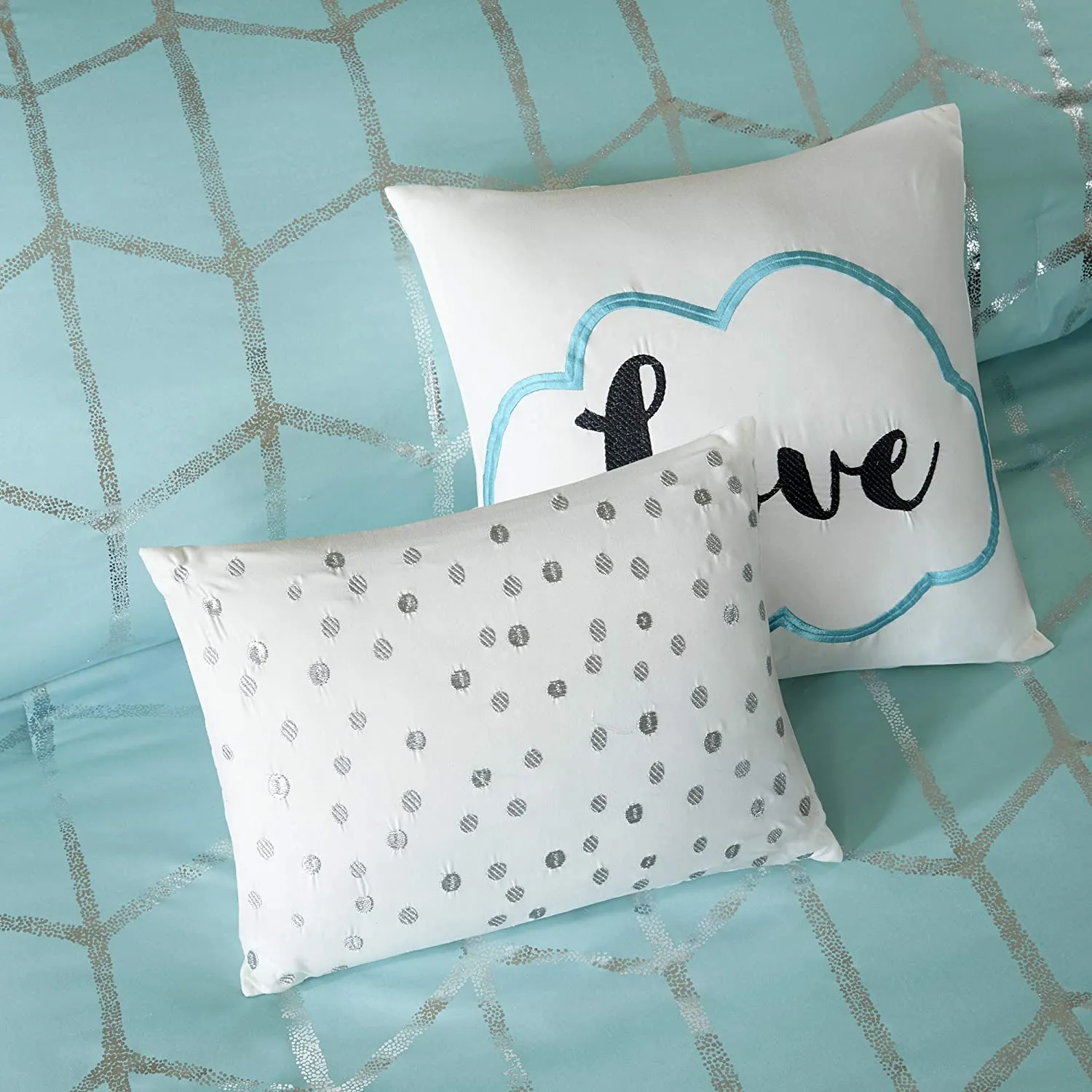 The Metallic Aqua Bed Set