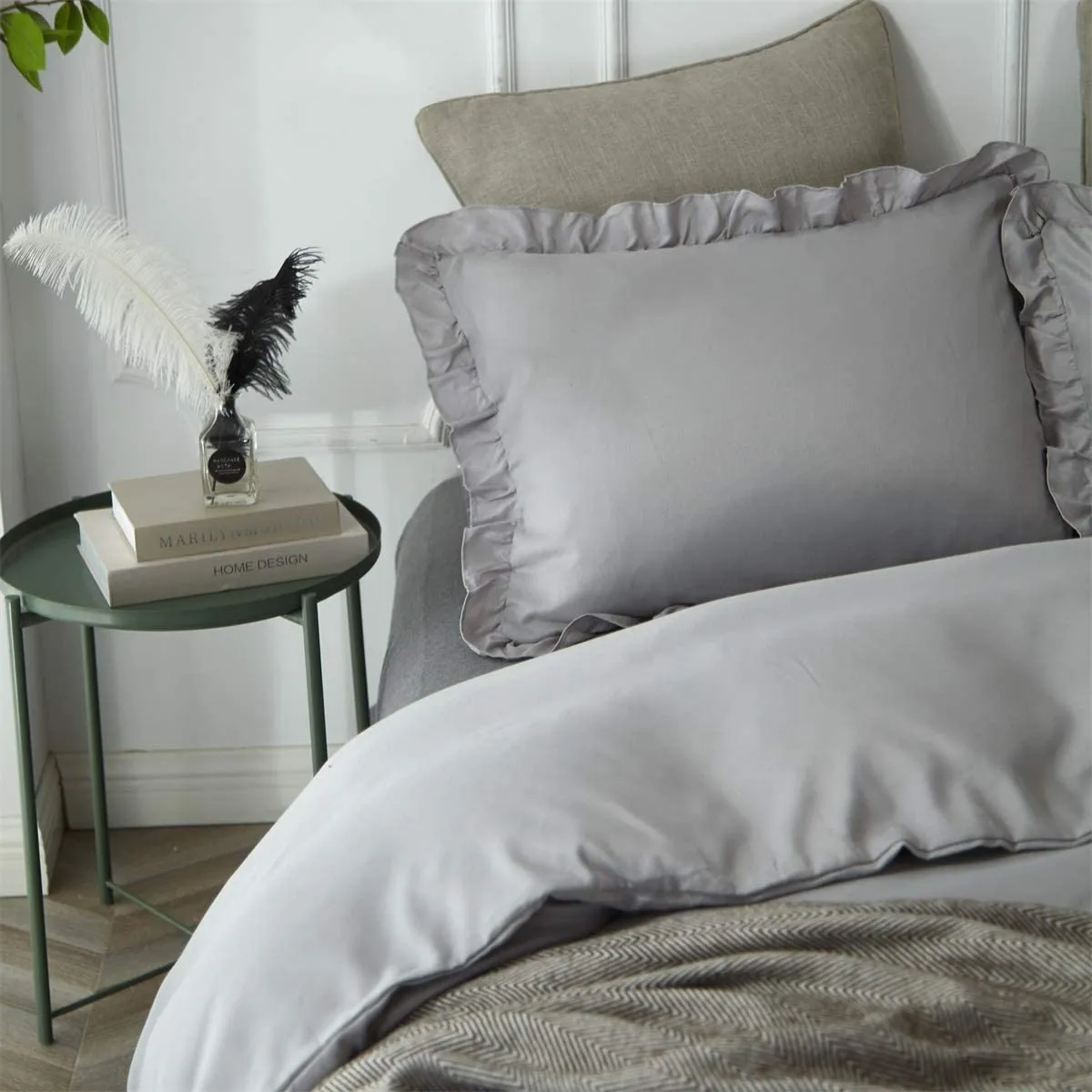 The Ruffled Gray Bed Set