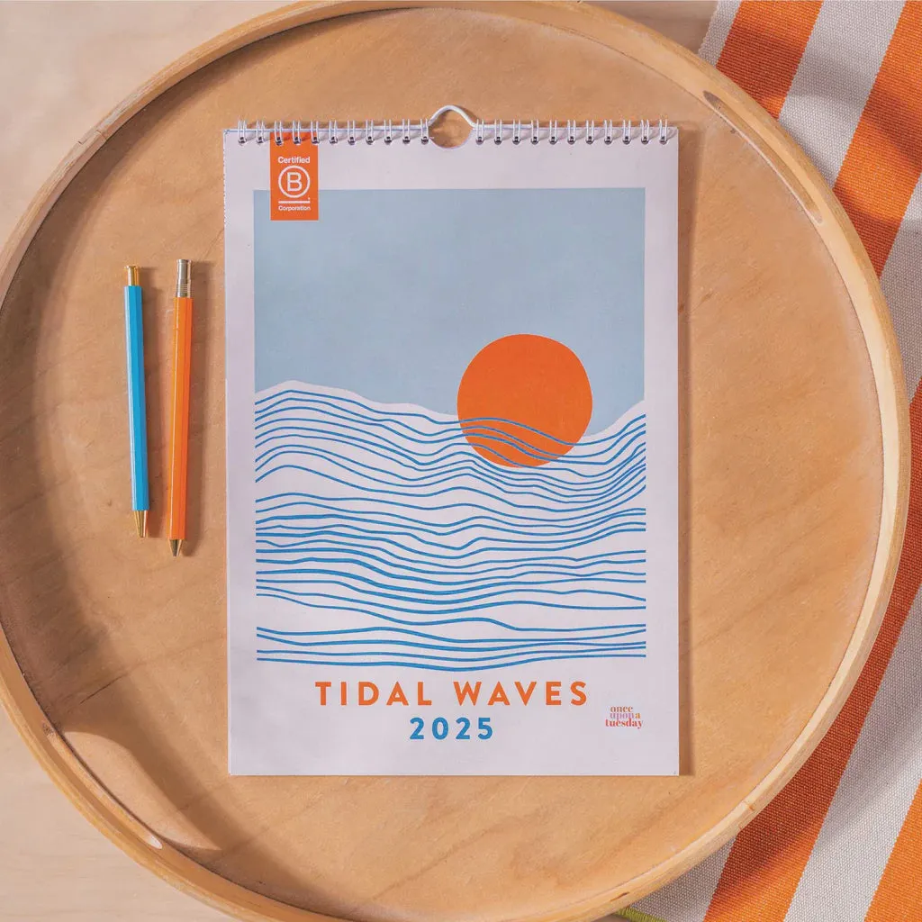 Tidal Waves 2025 Year Calendar A4