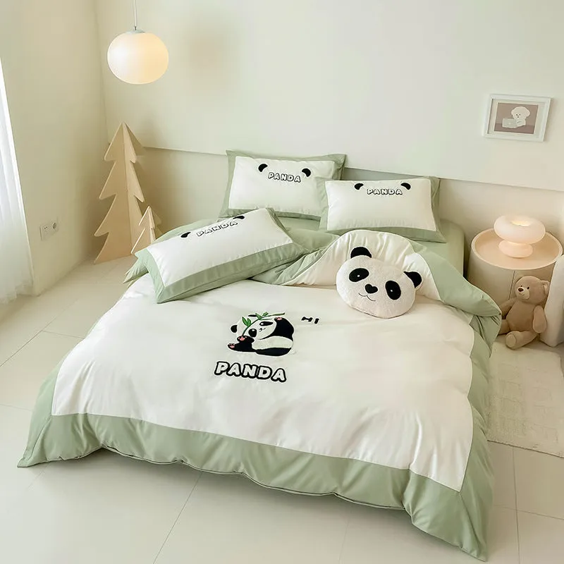 Trendy Cartoon Anime Cotton Bedding Set - 3 or 4-Piece Bed Linen