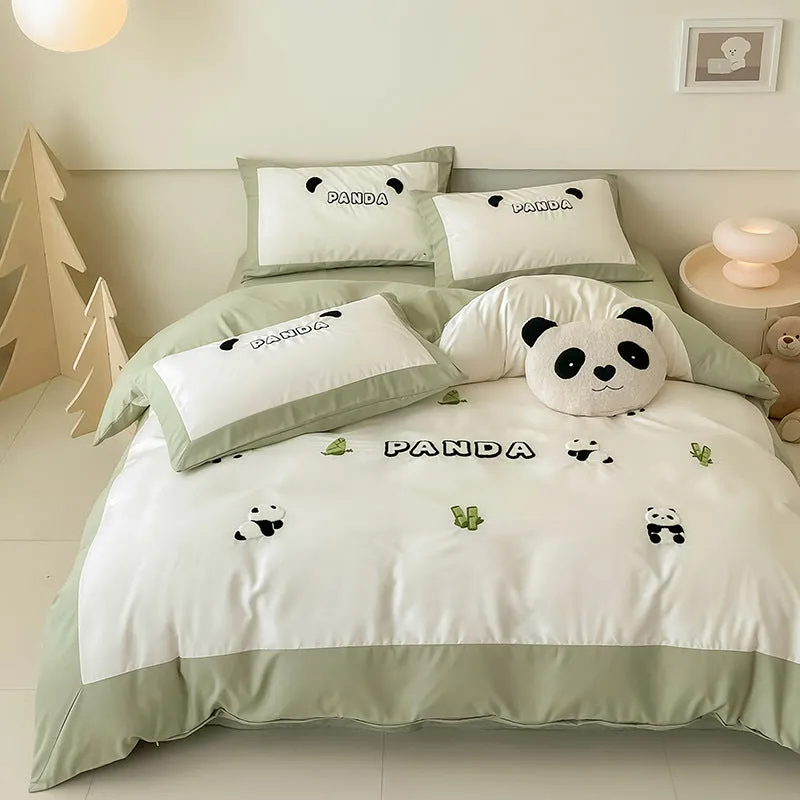 Trendy Cartoon Anime Cotton Bedding Set - 3 or 4-Piece Bed Linen