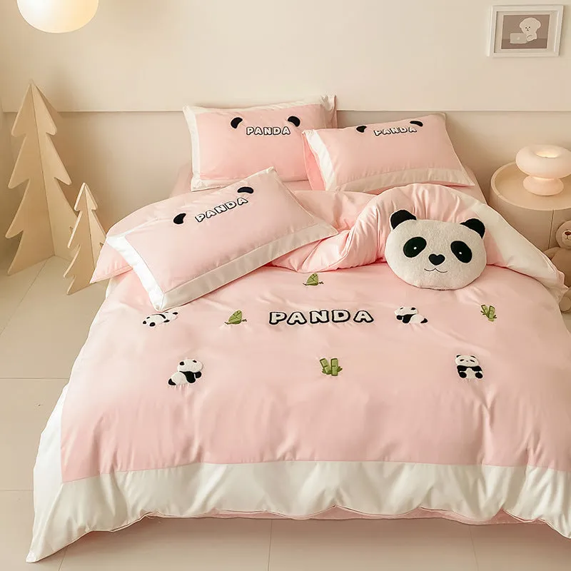 Trendy Cartoon Anime Cotton Bedding Set - 3 or 4-Piece Bed Linen