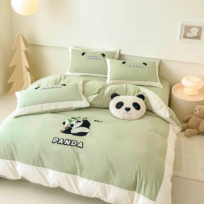 Trendy Cartoon Anime Cotton Bedding Set - 3 or 4-Piece Bed Linen