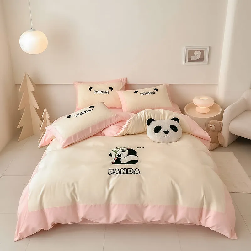 Trendy Cartoon Anime Cotton Bedding Set - 3 or 4-Piece Bed Linen