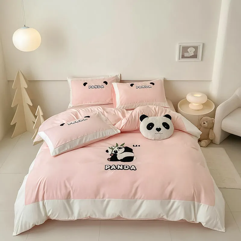 Trendy Cartoon Anime Cotton Bedding Set - 3 or 4-Piece Bed Linen