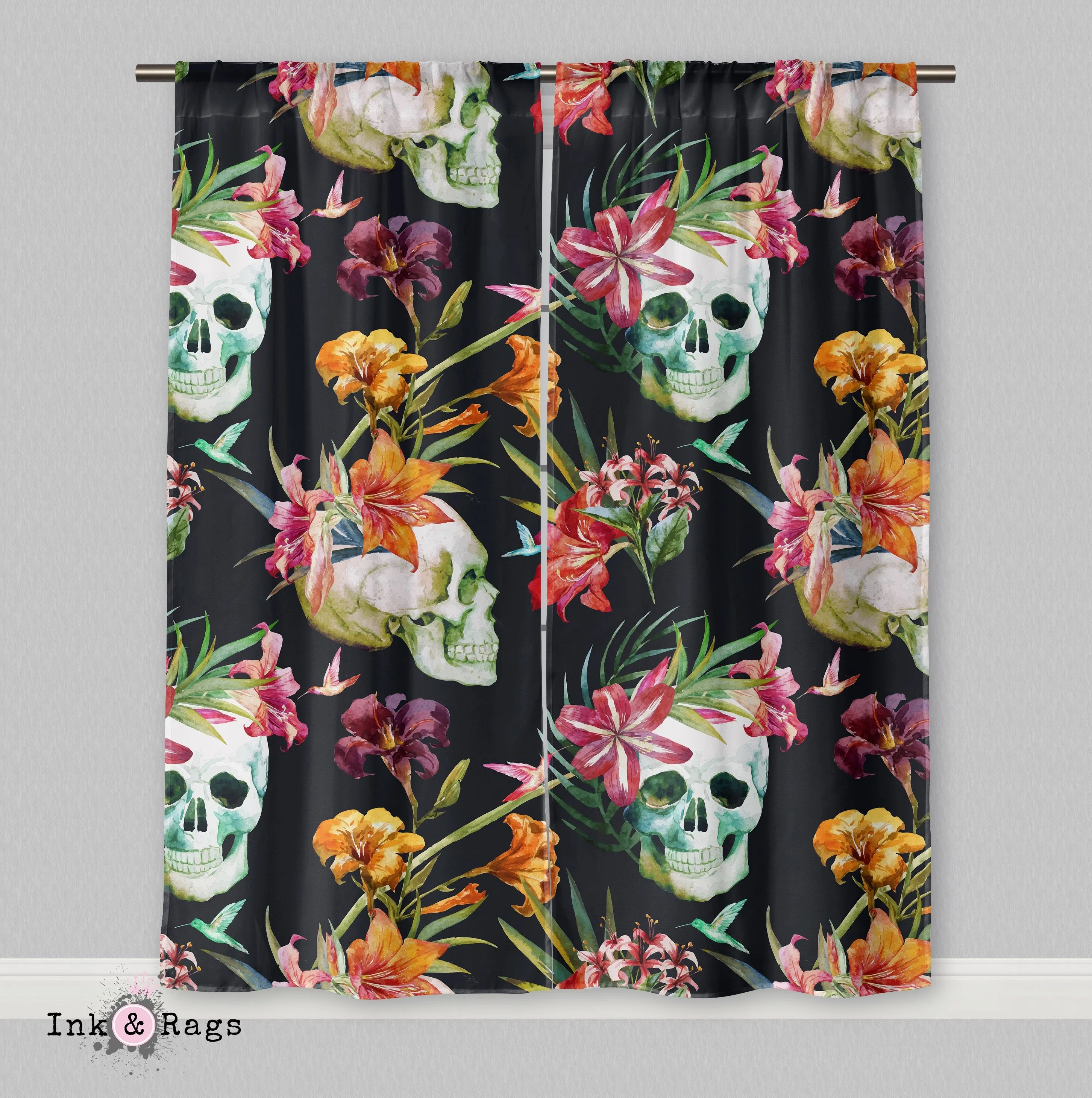 Tropical Skull Curtains