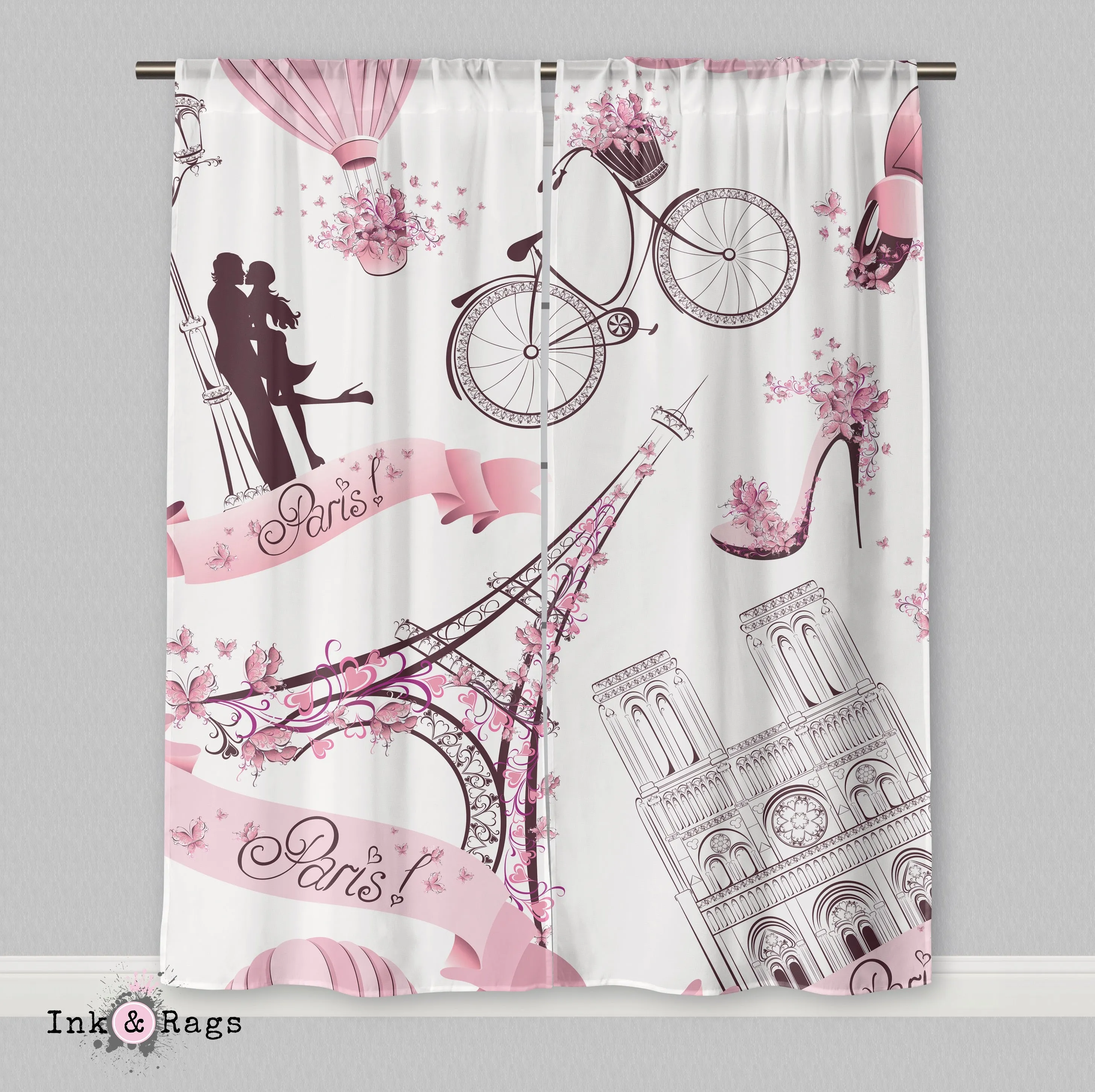 Whimsy in Paris Eiffel Tower Curtains