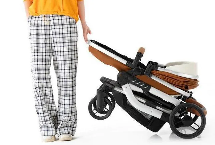 White Upgraded Luxury 3-in-1 Baby Stroller